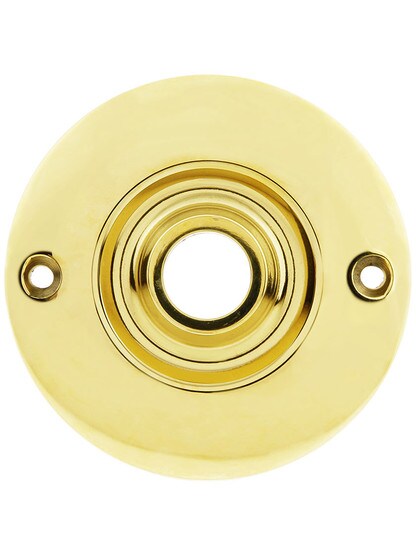 3 1/4 inch Forged Brass Rosette With 21/32 inch Collar In Unlacquered Brass.